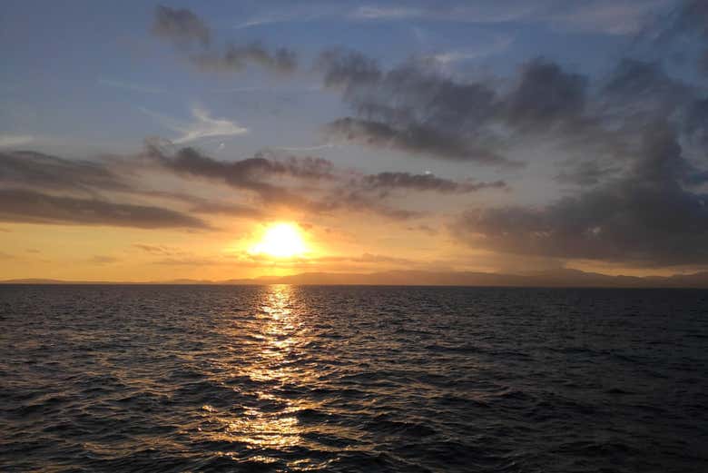 Watching the sunset on the horizon
