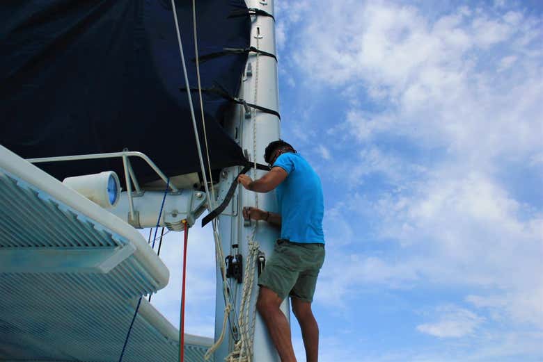 L'équipage du catamaran