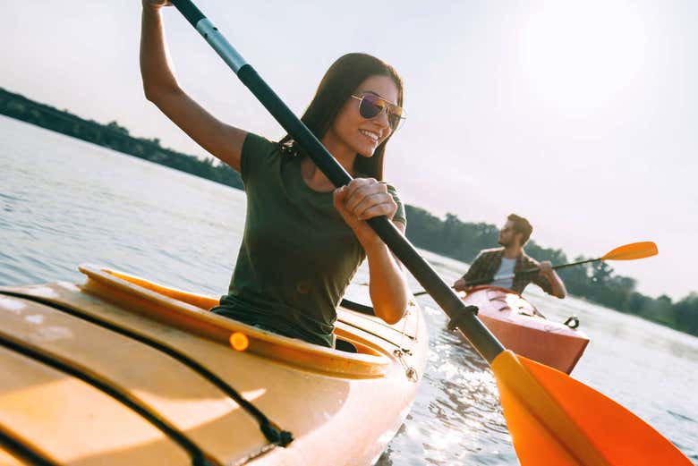 Disfrutando del tour en kayak