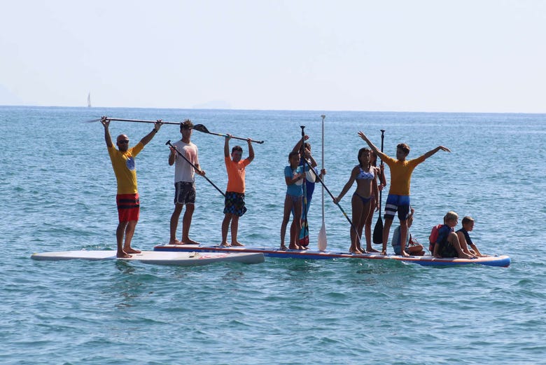 Grupo del curso de paddle surf