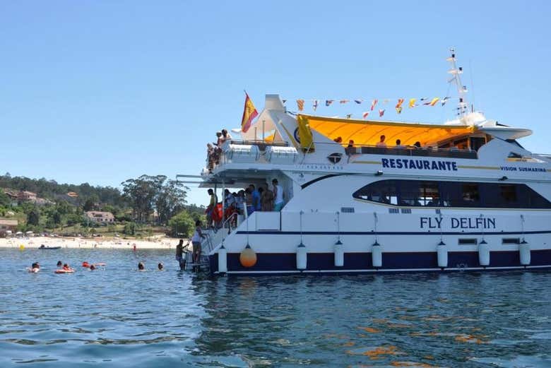 A bordo del barco Rey Delfín