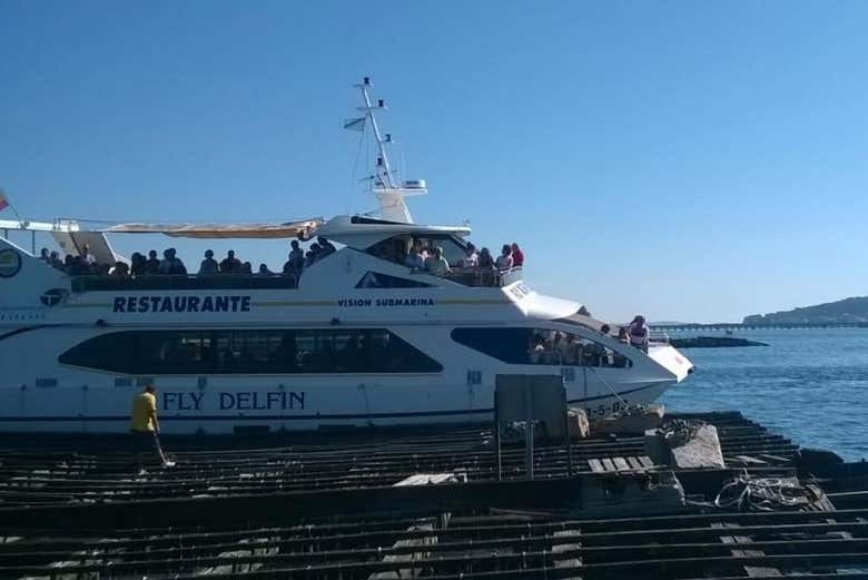 Visitando las bateas de la ría
