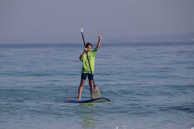 Disfrutando de la experiencia en paddle surf