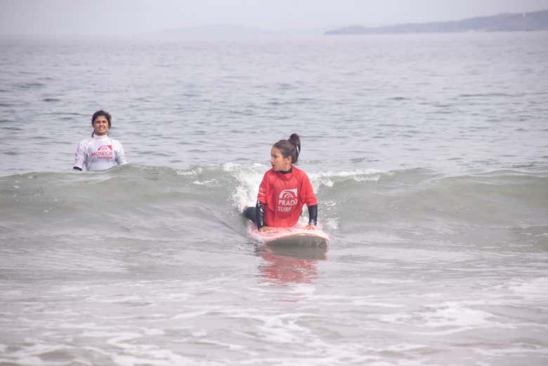 Durante el curso de surf
