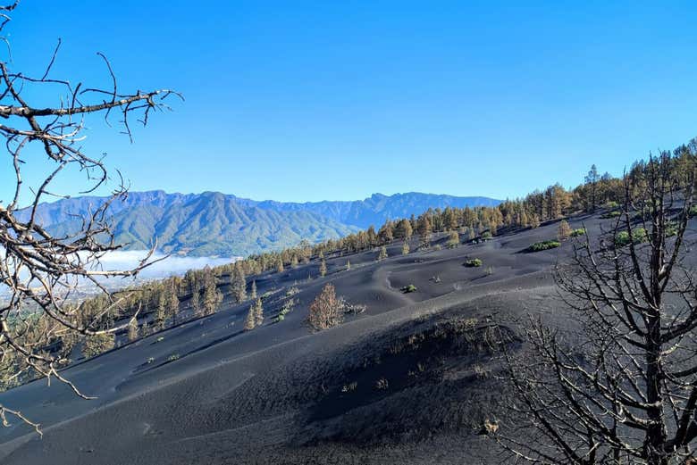 Paysage couvert de pyroclastes