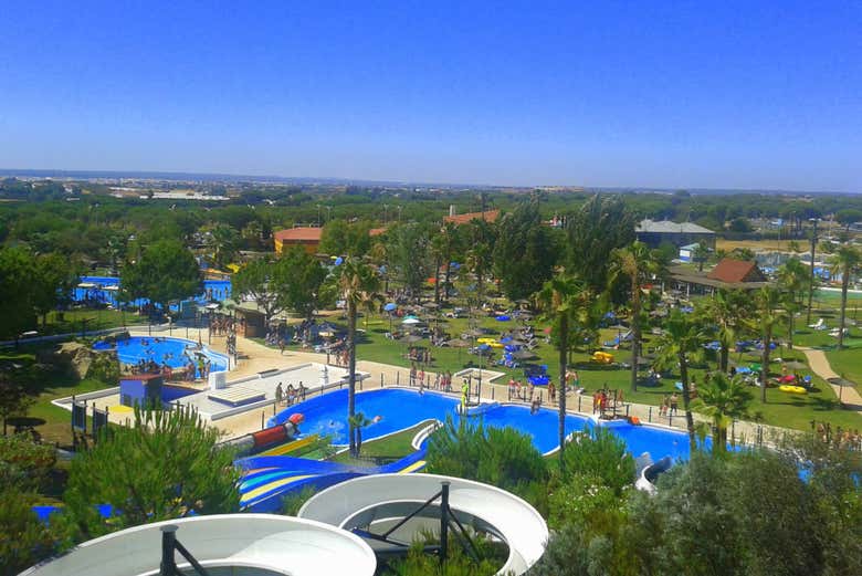 Vue de l'Aquópolis de Cartaya