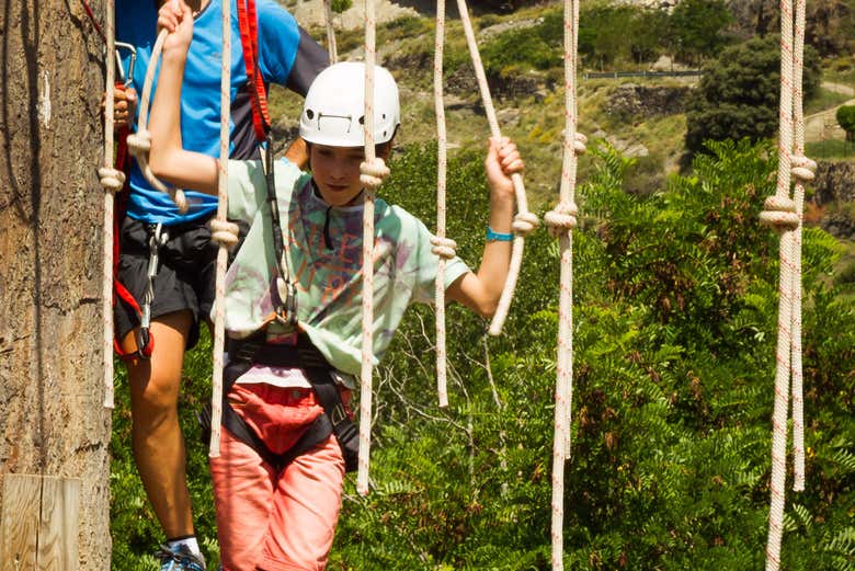 Desfrutando do circuito de aventura