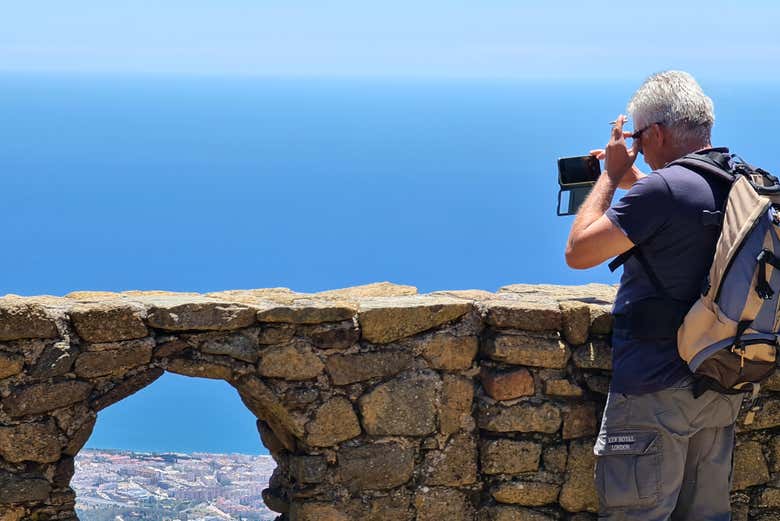 Tomando una foto de las vistas