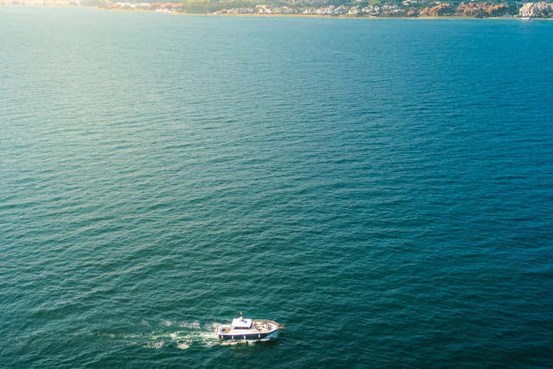 Vistas aéreas do barco