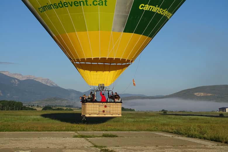 Despegando en globo