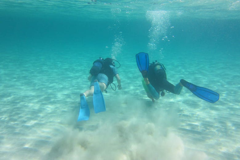 Buceando en aguas de Formentera