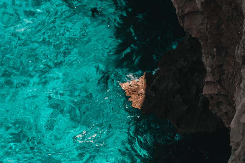 The crystal blue water