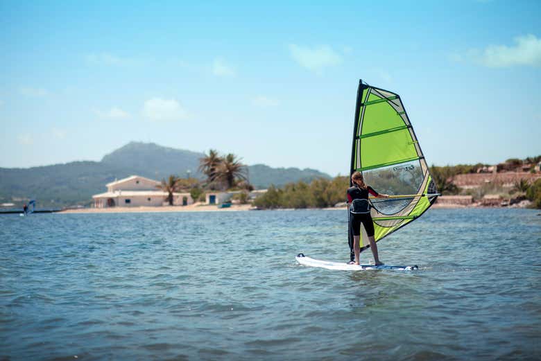 Sur la planche à voile