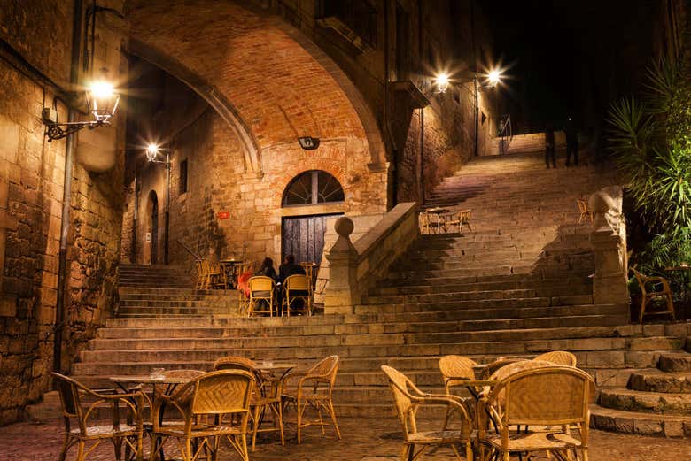Casco antiguo de Gerona por la noche