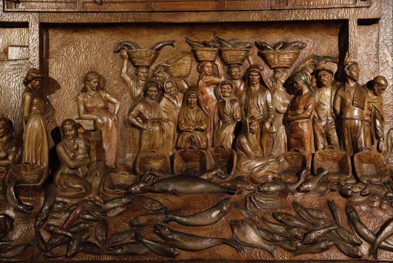 Un grabado antiguo que representa a las sardineras