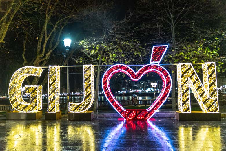 Letras navideñas de Gijón