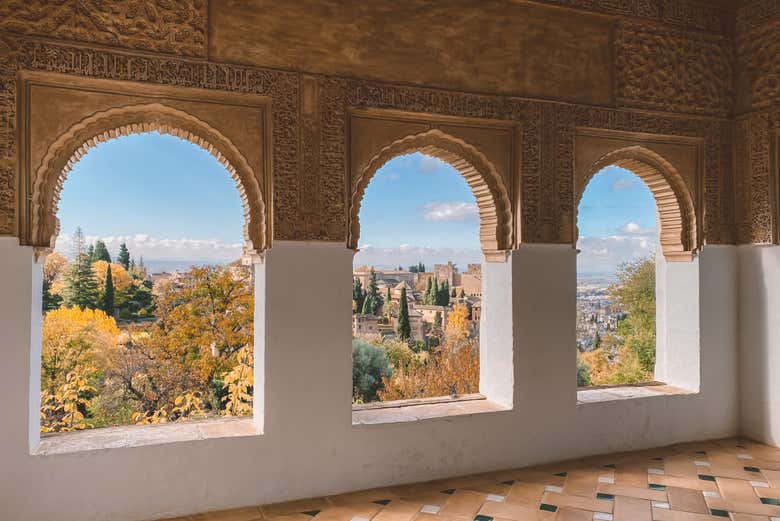 Marvel at the detailed architecture of the Alhambra