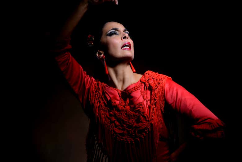 Uma das bailaoras do espetáculo Sensaciones