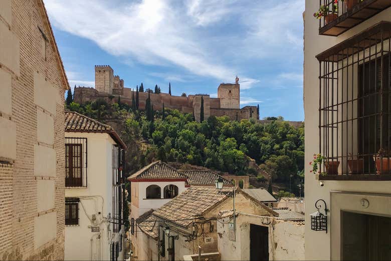 Vista sull'Alhambra durante il percorso
