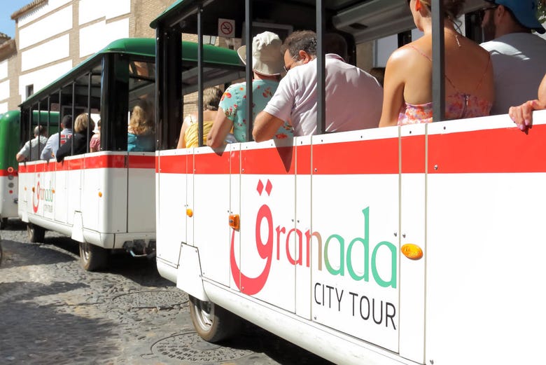 Seeing the sights of Granada on the tourist train