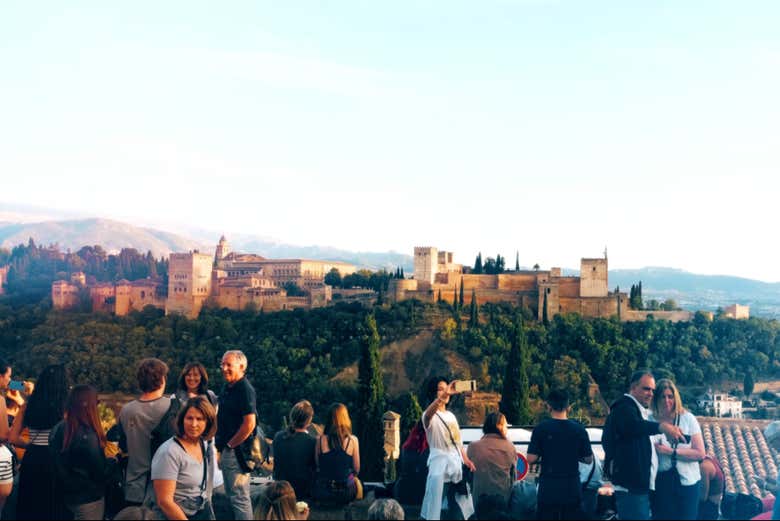Vistas de la Alhambra desde el Mirador de San Nicolás