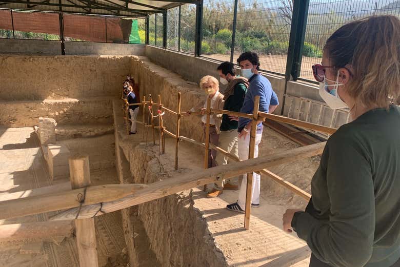 Admirando el yacimiento arqueológico