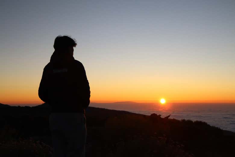 Observando o pôr do sol em Tenerife