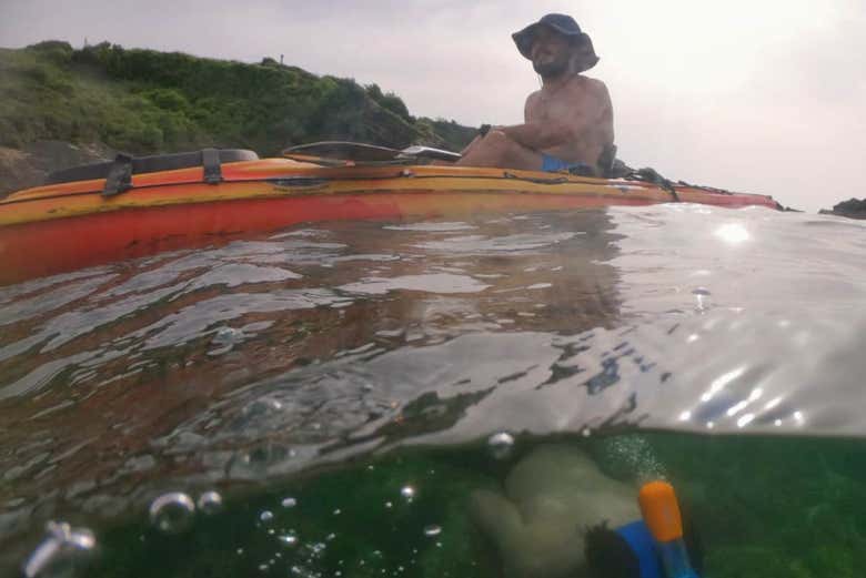 Disfrutando de la ruta en kayak