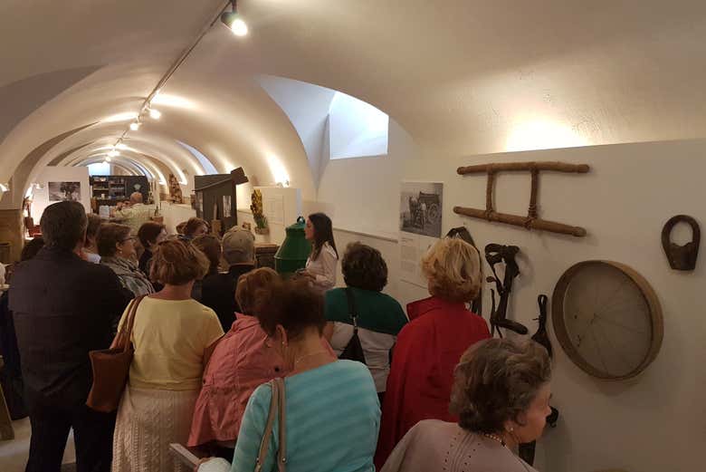 Durante a visita pelo museu