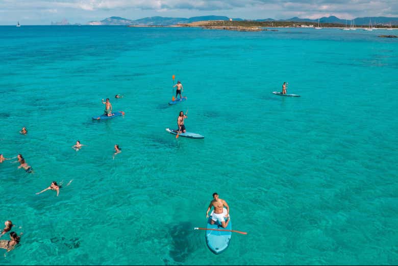Stop to swim in the turquoise waters of Formentera