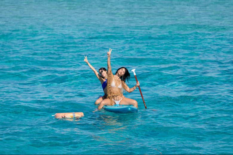 Try paddle surfing in the turquoise paradise of Formentera