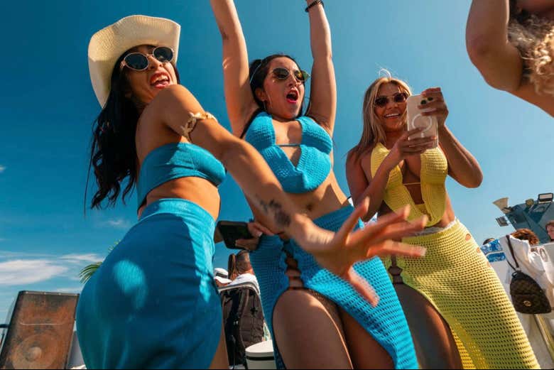 Festive atmosphere on board during the trip