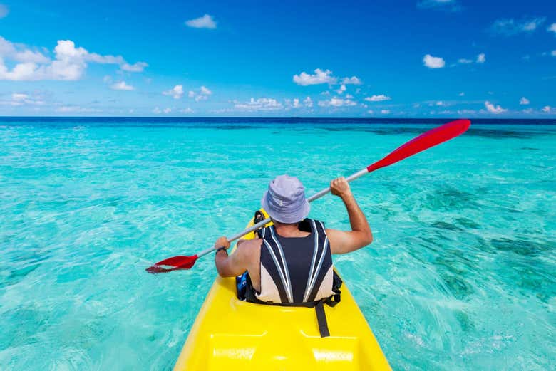 Remando in kayak a Formentera