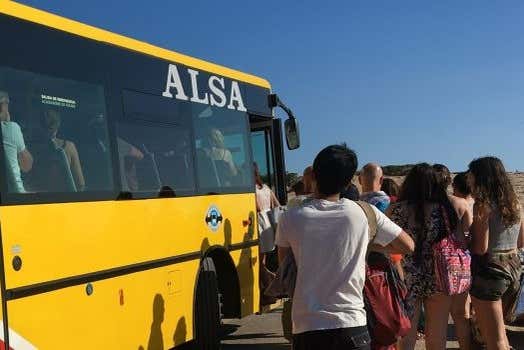 Salita a bordo dell'autobus Alsa
