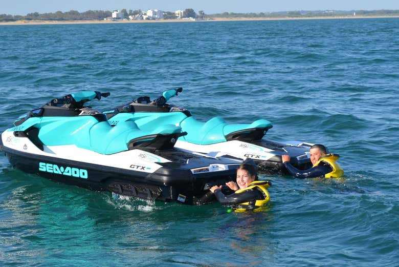 Getting ready to jet ski