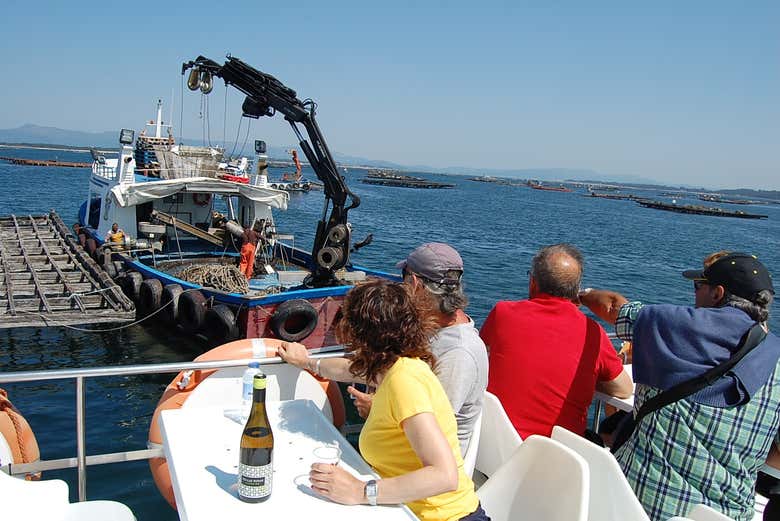 Durante o passeio de barco pela Ria de Arousa