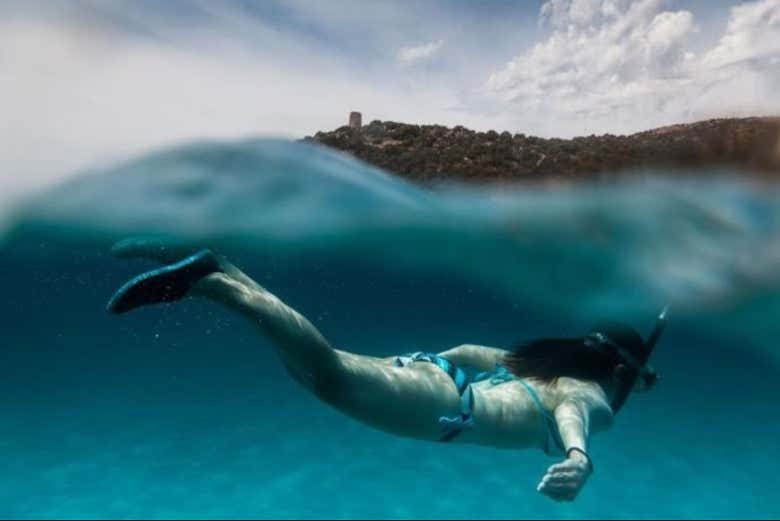 Practicando snorkel en la Reserva Marina de Cabo Tiñoso
