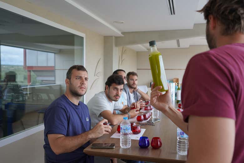 Enjoying the tasting of premium Extra Virgin Olive Oils