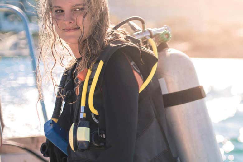 A punto de iniciar la inmersión