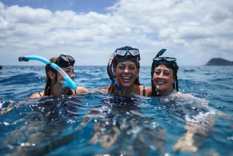 Enjoying the snorkeling experience