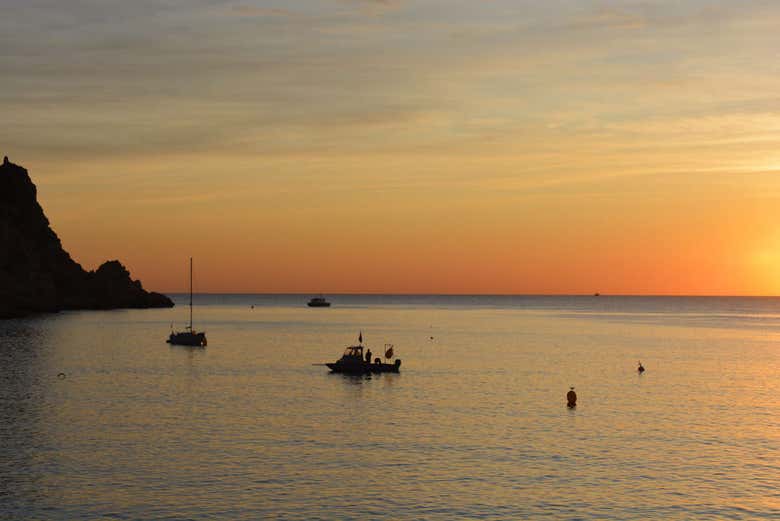Coucher de soleil sur la côte de Javea