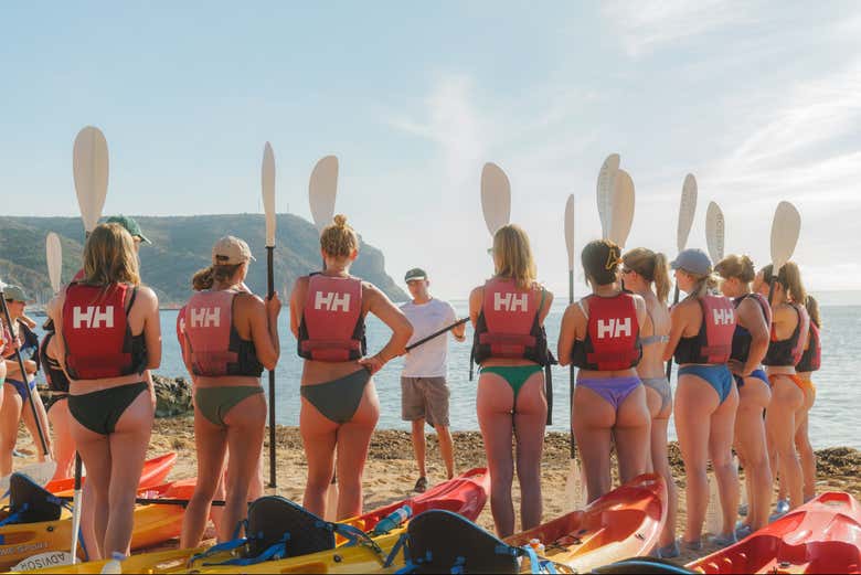 Foto de grupo en Cala Tango