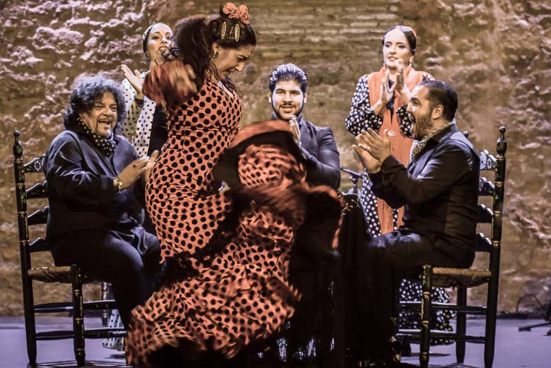 Uma das dançarinas do show