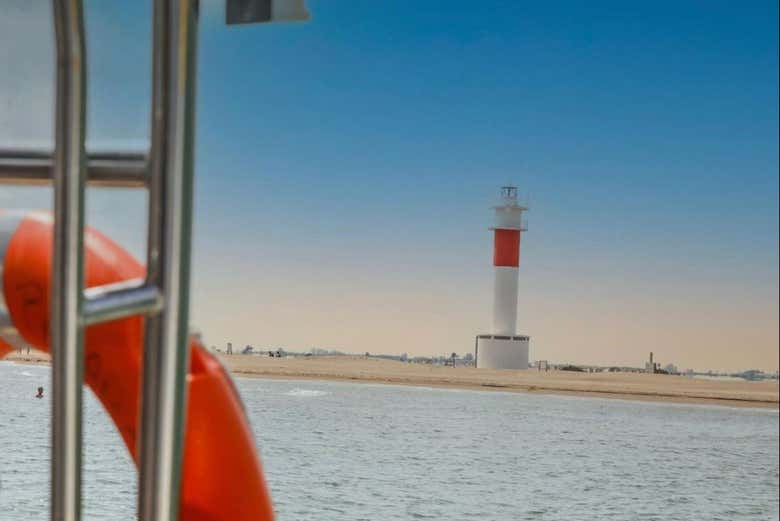 Vistas de um farol do barco