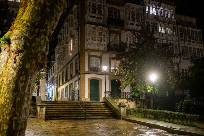 Les rues de La Corogne la nuit