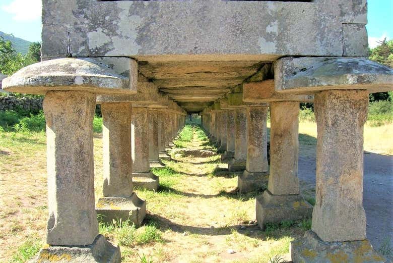 Vista del largo del Hórreo de Carnota