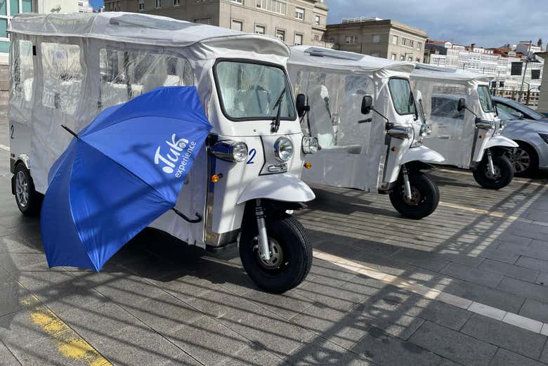 Flotte de tuk tuks à La Corogne