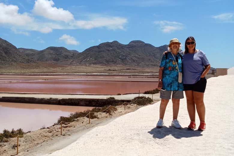 Desfrutando da vista das salinas mais famosas de Almeria