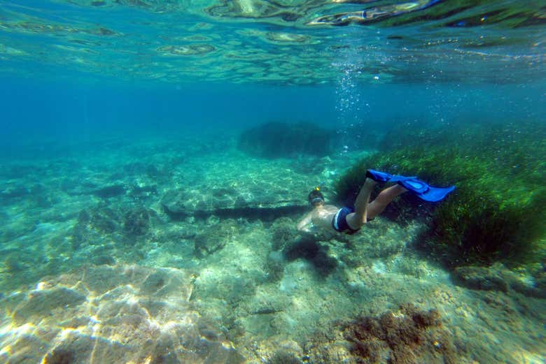 Praticando snorkel no Cabo de Gata