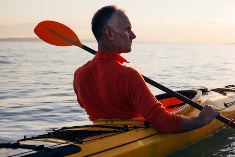 Aprendiendo a remar en los kayaks